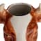 Hello Honey® 12.5" Brown & White Hand-Painted Decorative Stoneware Cow Vase